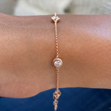 Diamond Chain Bracelet 0.65 Carat Rose Gold 14K
