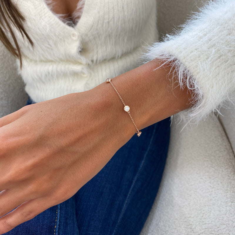 Diamond Bracelet 0.66 Carat Rose Gold 14K