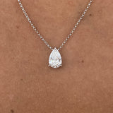 Diamond Necklace 1.05 Carat White Gold 14K