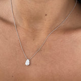 Diamond Pendant Necklace 1.05 Carat White Gold 14K