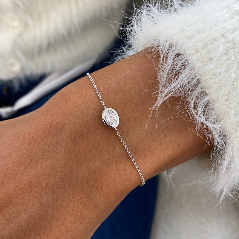 Diamond Bracelet 0.51 Carat White Gold 14K