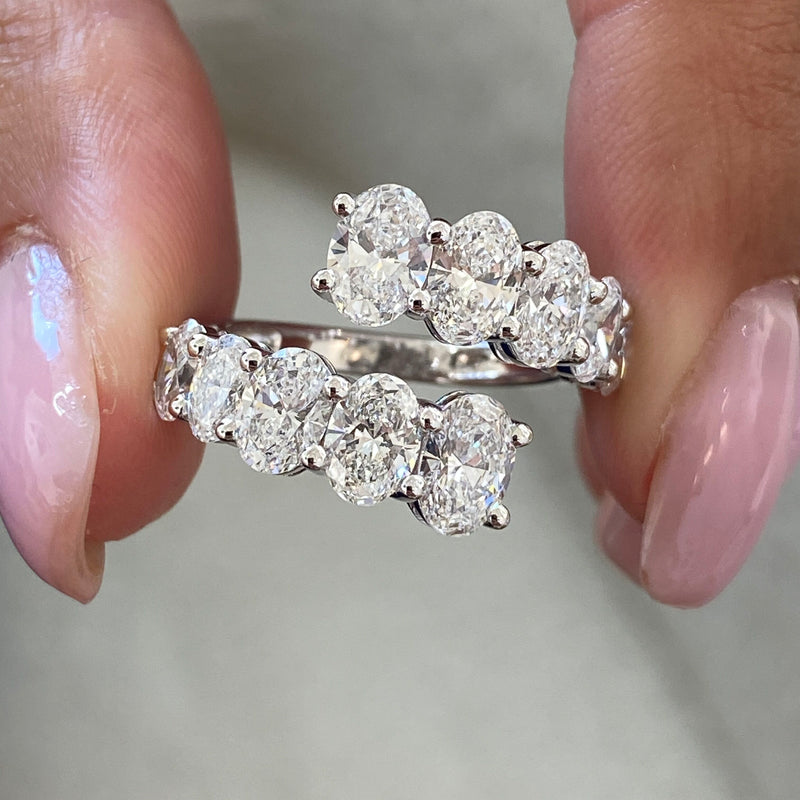 Diamond Ring 3.37 Carat White Gold 14K