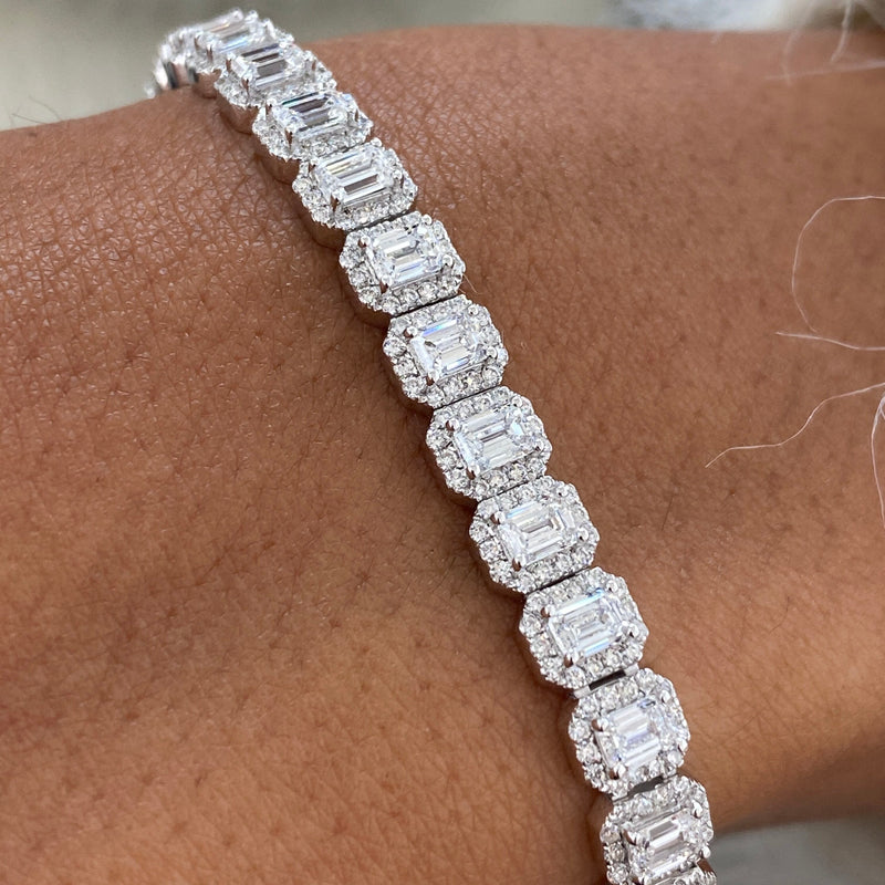 Diamond Bracelet 6.98 Carat White Gold 14K