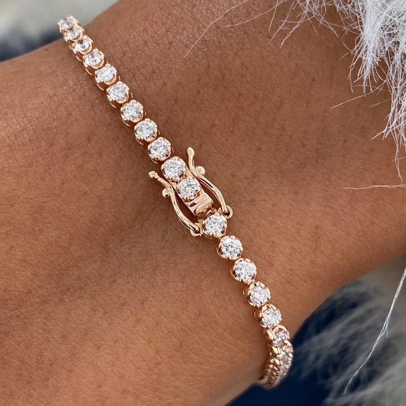 Diamond Bracelet 2.16 Carat Rose Gold 14K