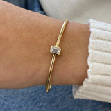 Diamond Cuff Bracelet 1.11 Carat Yellow Gold 14K