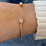 Diamond Cuff Bracelet 0.76 Carat Rose Gold 14K