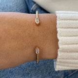 Diamond Cuff Bracelet 0.76 Carat Rose Gold 14K