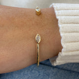 Diamond Cuff Bracelet 0.76 Carat Yellow Gold 14K