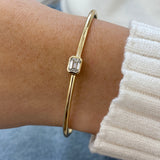 Diamond Cuff Bracelet 1.07 Carat Yellow Gold 14K