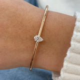 Diamond Cuff Bracelet 0.86 Carat Rose Gold 14K