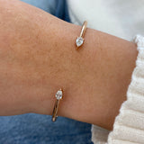 Diamond Cuff Bracelet 0.86 Carat Rose Gold 14K