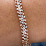 Diamond Tennis Bracelet 6.21 Carat Rose Gold 14K