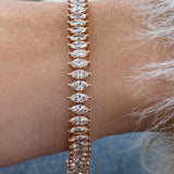 Diamond Tennis Bracelet 7.45 Carat Rose Gold 14K