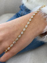 Diamond Tennis Bracelet 4.25 Carat Yellow Gold 14K