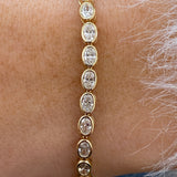 Diamond Tennis Bracelet 4.02 Carat Yellow Gold 14K