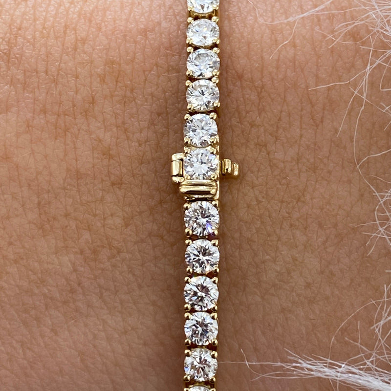 Diamond Tennis Bracelet 5.81 Carat YelloWhite Gold Gold 14K