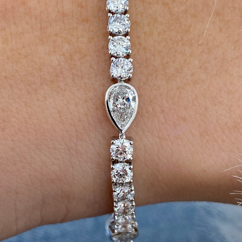 Diamond Tennis Bracelet 7.49 Carat White Gold 14K