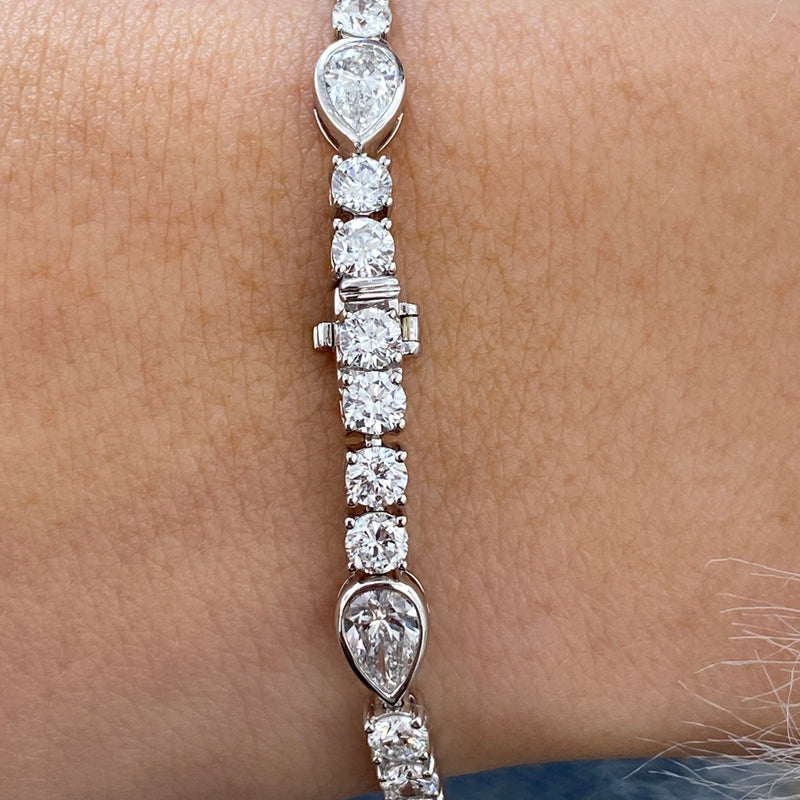 Diamond Tennis Bracelet 7.49 Carat White Gold 14K