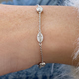 Diamond Chain Bracelet 2.27 Carat White Gold 14K