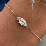 Diamond Chain Bracelet 0.72 Carat Rose Gold 14K