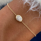 Diamond Chain Bracelet 0.51 Carat Yellow Gold 14K