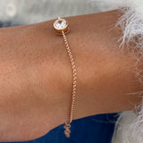 Diamond Chain Bracelet 0.52 Carat Rose Gold 14K