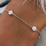 Diamond Chain Bracelet 0.67 Carat White Gold 14K