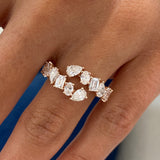 Diamond Wrap Ring 1.94 Carat Rose Gold 14K