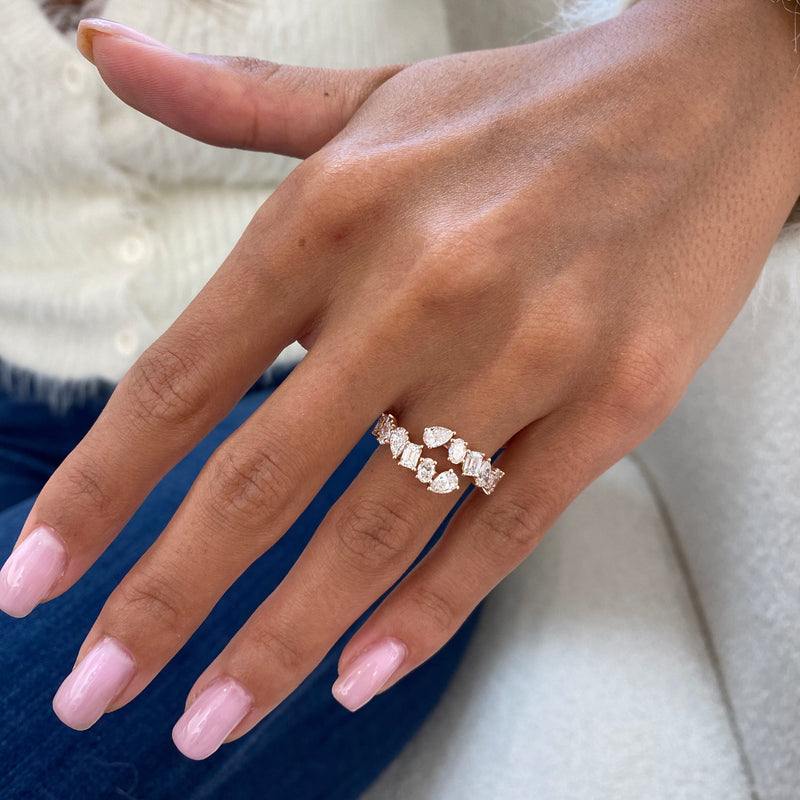 Diamond Wrap Ring 1.94 Carat Rose Gold 14K