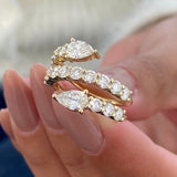 Diamond Wrap Ring 2.48 Carat Yellow Gold 14K