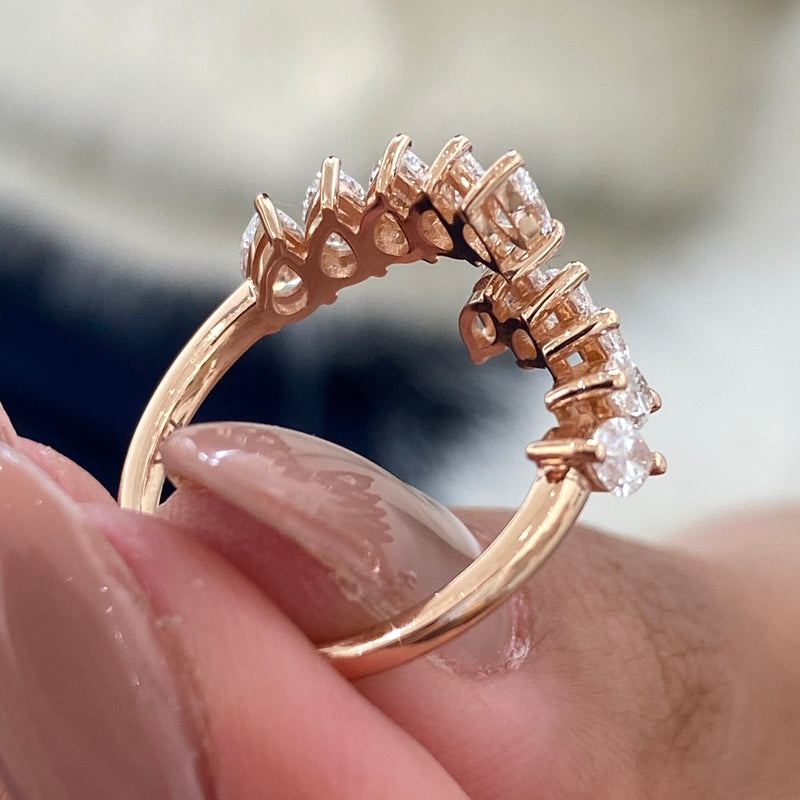 Diamond Wrap Ring 1.49 Carat Rose Gold 14K