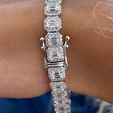 Diamond Tennis Bracelet 6.98 Carat White Gold 14K