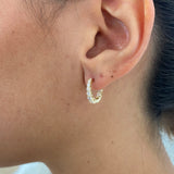 Diamond Hoop Earrings 0.95 Carat Yellow Gold 14K