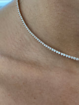 Diamond Tennis Necklace 2.57 Carat Rose Gold 14K