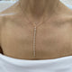 Diamond Lariat Necklace 0.96 Carat Rose Gold 14K