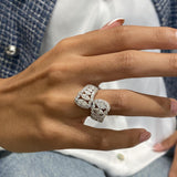 Diamond Wrap Ring 3.66 Carat White Gold 14K