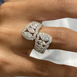 Diamond Wrap Ring 3.66 Carat White Gold 14K