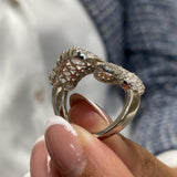 Diamond Wrap Ring 3.66 Carat White Gold 14K