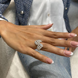 Diamond Wrap Ring 3.66 Carat White Gold 14K