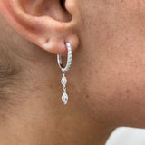 Diamond Dangle Earrings 1 ct White Gold