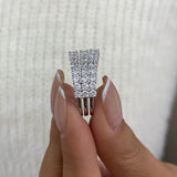 Diamond 3 Row Band Ring 2.90 ct White Gold