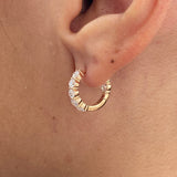 Diamond Hoop Earrings 1.2 ct Rose Gold