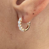 Diamond Hoop Earrings 1.3 ct Rose Gold