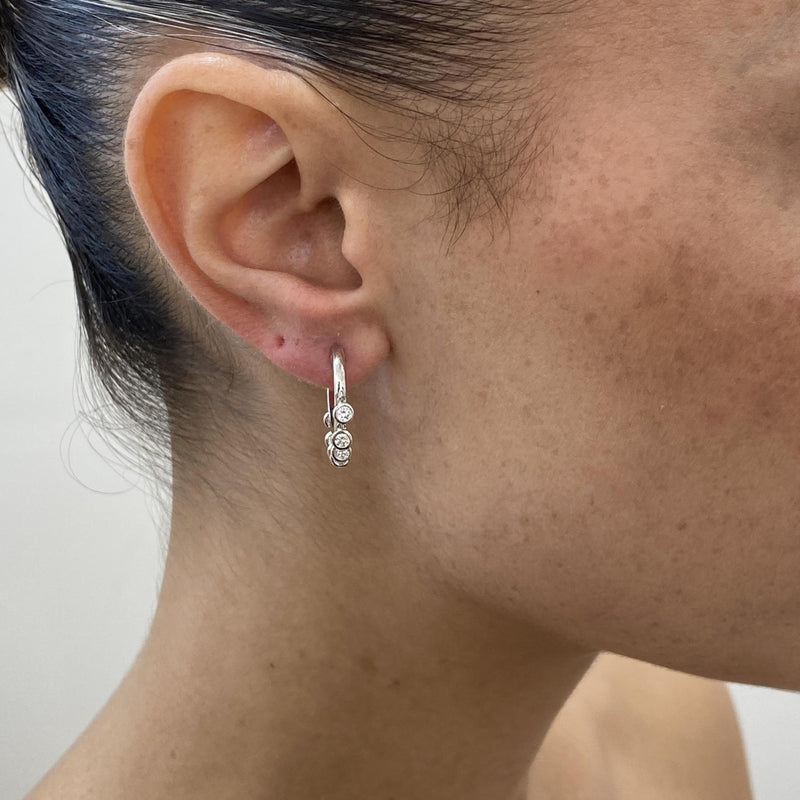 Diamond Chandelier Earrings 0.81 Carat White Gold 14K