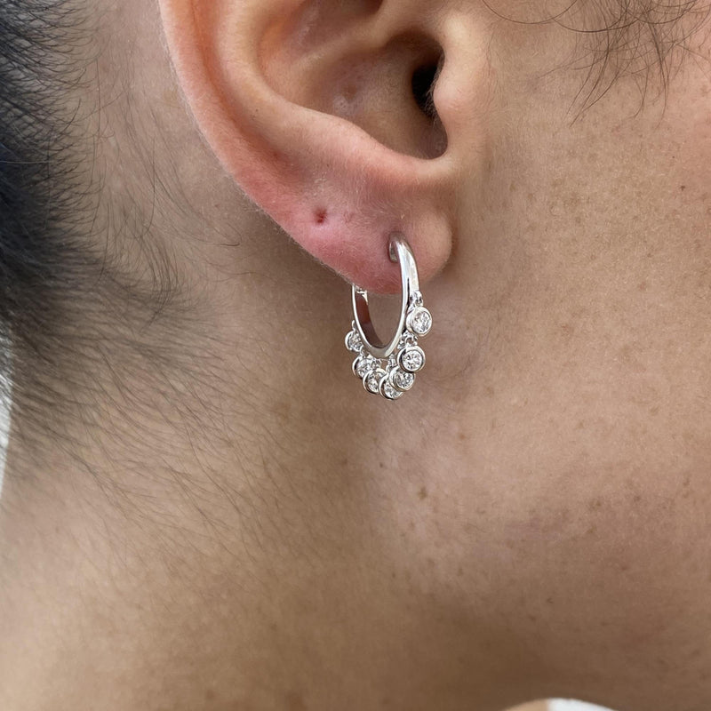 Diamond Chandelier Earrings 0.81 Carat White Gold 14K
