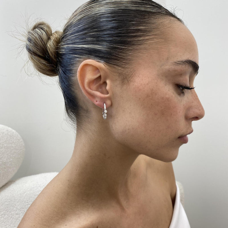 Diamond Chandelier Earrings 0.81 Carat White Gold 14K