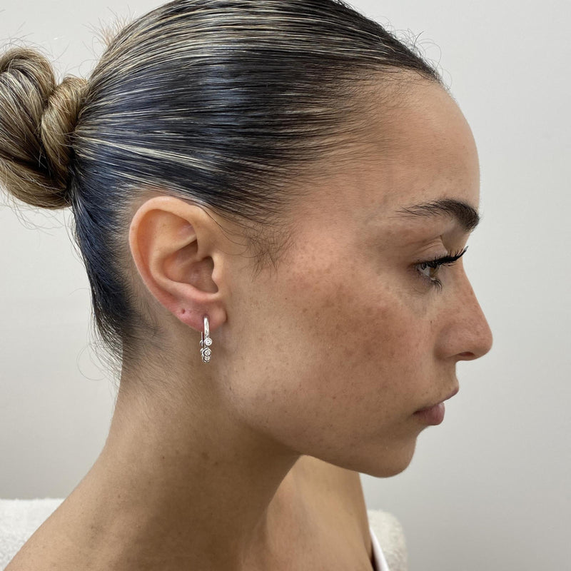 Diamond Chandelier Earrings 0.81 Carat White Gold 14K