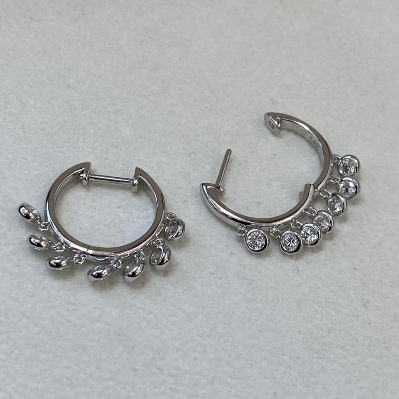 Diamond Chandelier Earrings 0.81 Carat White Gold 14K