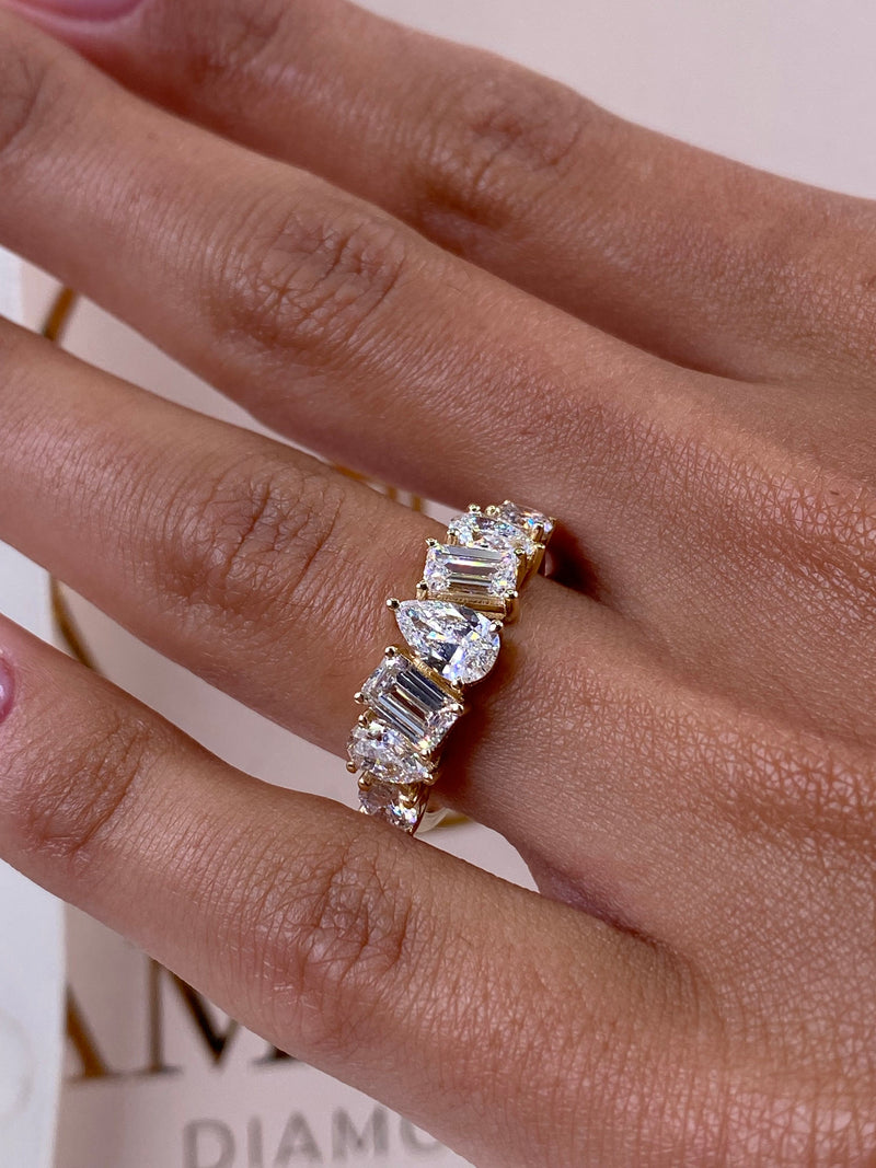 Diamond Band Ring 2.5 ct Yellow Gold