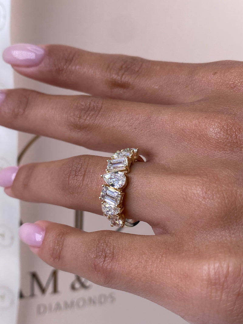 Diamond Band Ring 2.5 ct Yellow Gold